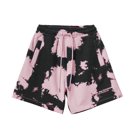Chic Stretch Cotton Shorts with Pink Spots