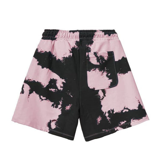 Chic Stretch Cotton Shorts with Pink Spots