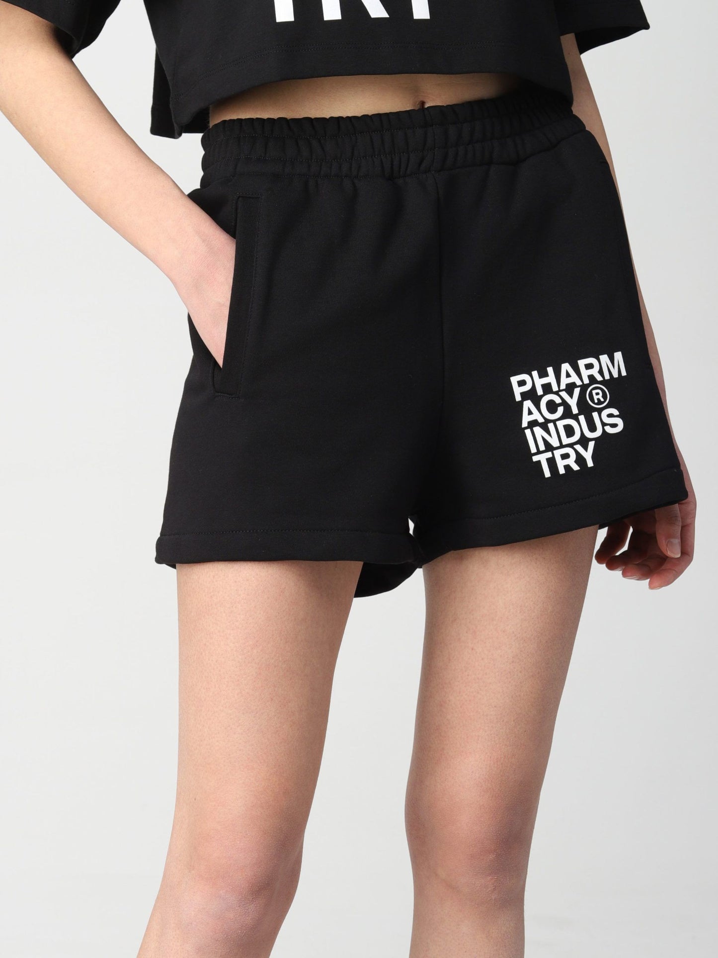 Chic Black Cotton Shorts - Italian Made
