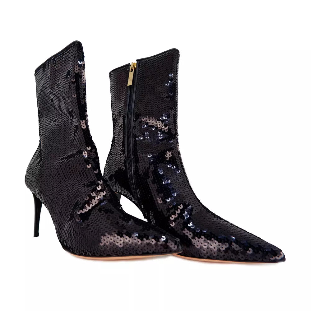 Sequined Elegance Ankle Boots