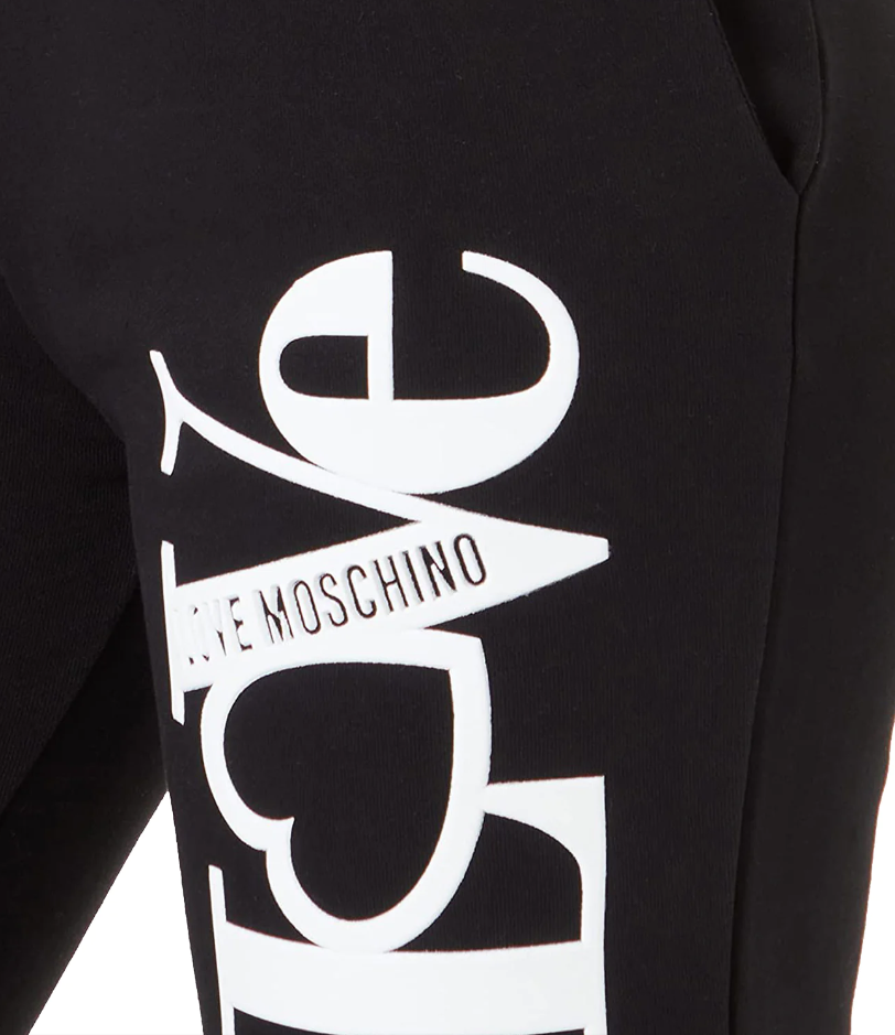 Embossed Logo Cotton Sweatpants in Black