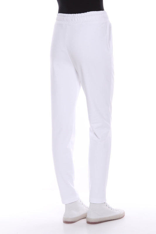 Embossed Logo Cotton Sweatpants - Crisp White