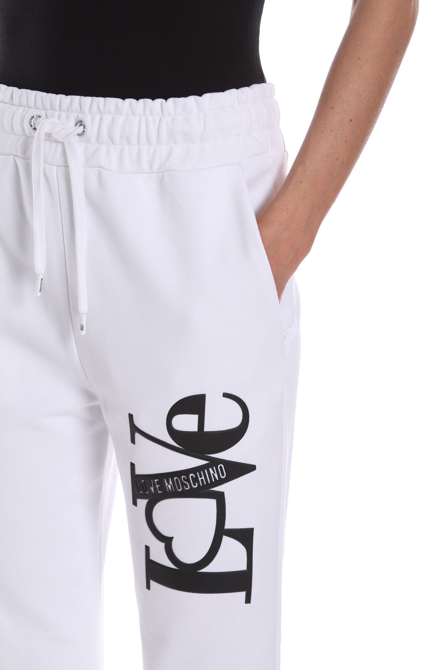 Embossed Logo Cotton Sweatpants - Crisp White