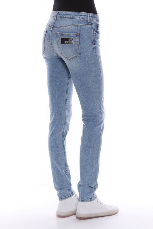 Chic Glitter-Logo Washed Jeans