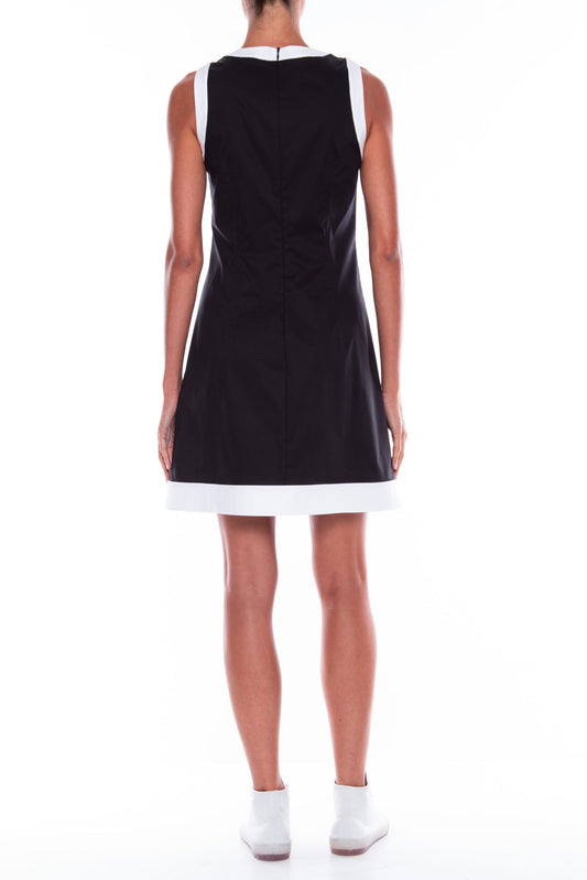 Sleeveless Cotton Blend Dress with Front Pockets