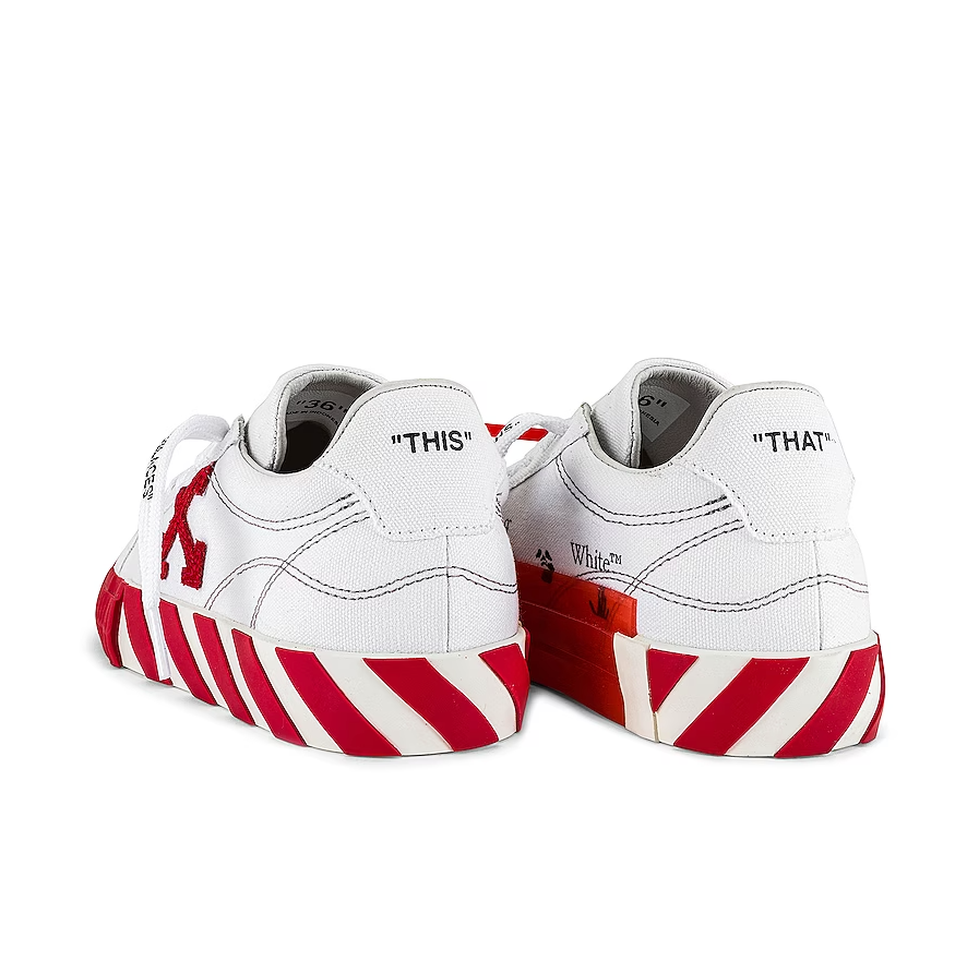 Canvas Sneakers with Suede Logo and Striped Sole