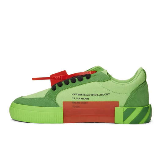 Green Linen Canvas Sneakers with Suede Accents