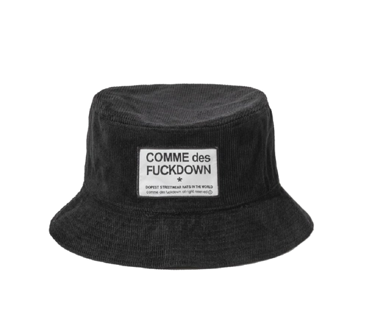 Unisex Corduroy Bucket Hat in Black