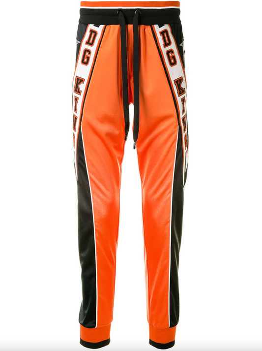 Silk-Detailed Designer Pants in Vibrant Orange