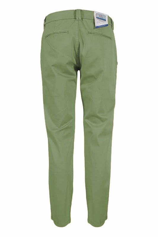 Chic Cotton Blend Chinos in Green