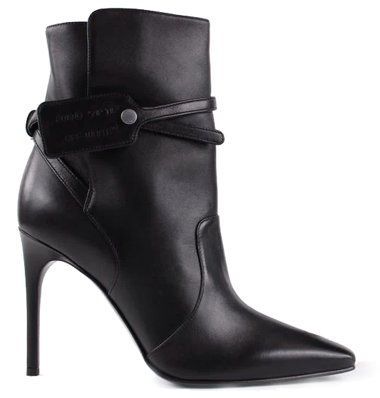 Chic Black Calfskin Ankle Boots with Sleek Pointed Toe