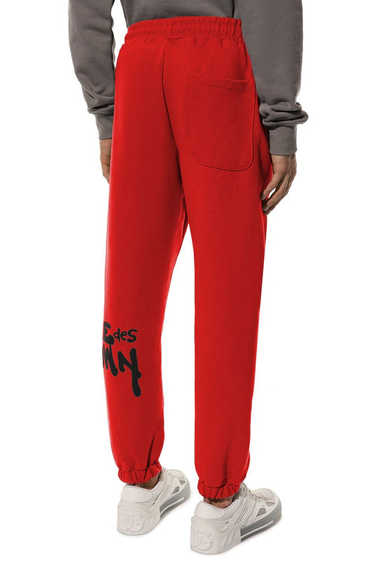 Chic Pink Cotton Sweatpants With Bold Side Logo