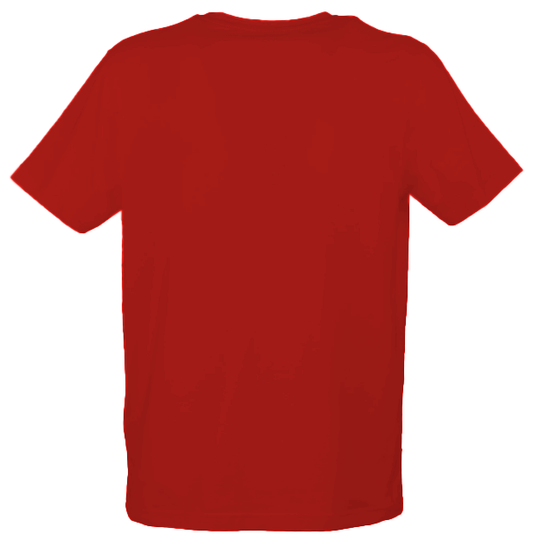 Radiant Red Cotton Tee with Rubber Logo