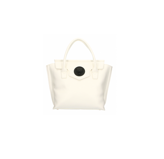 Elegant White Handbag with Magnetic Closure