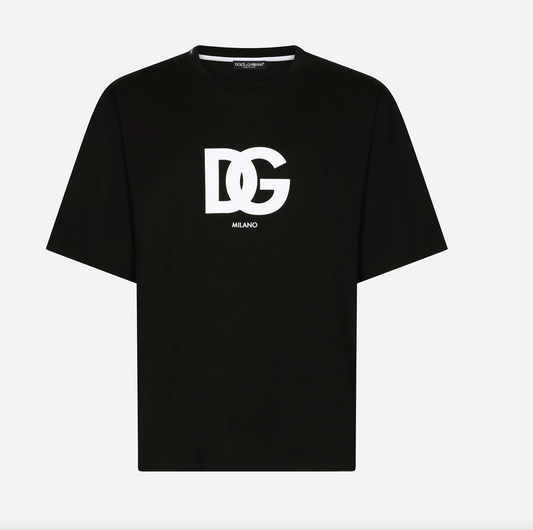 Elegant Black Logo T-Shirt - Pure Cotton