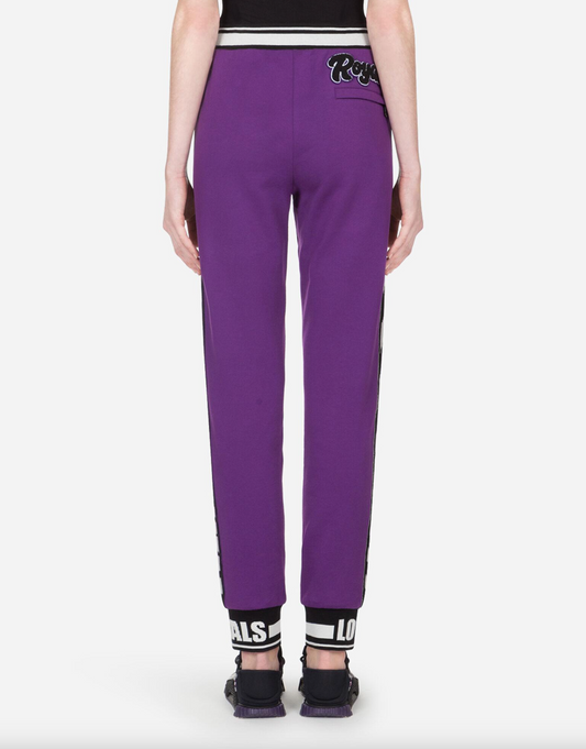 Sequin Embellished Cotton Pants - Radiant Purple