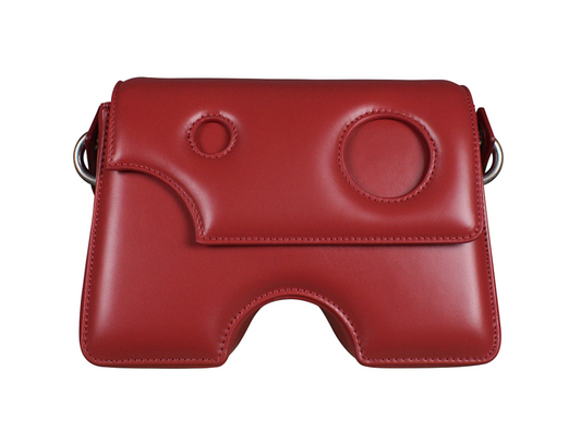 Chic Red Leather Crossbody Bag - Italian Elegance