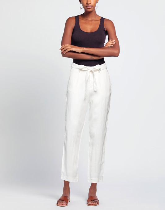 Chic White Linen Cargo Pants - Comfort Fit