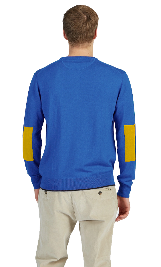 Elegant Cotton Crew Neck Sweater with Chest Logo