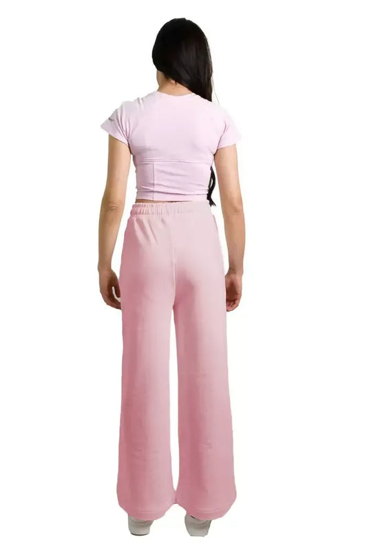 Chic Pink Palazzo Pants with Drawstring
