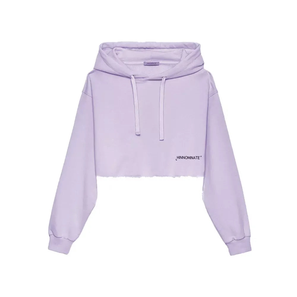 Lilac Cotton Hooded Sweatshirt - Made in Italy