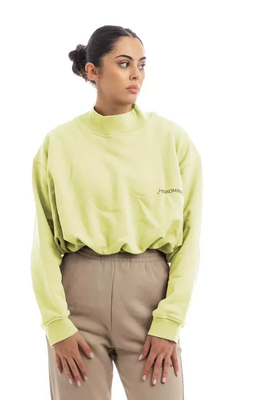 Chic Yellow Cotton Turtleneck Sweater
