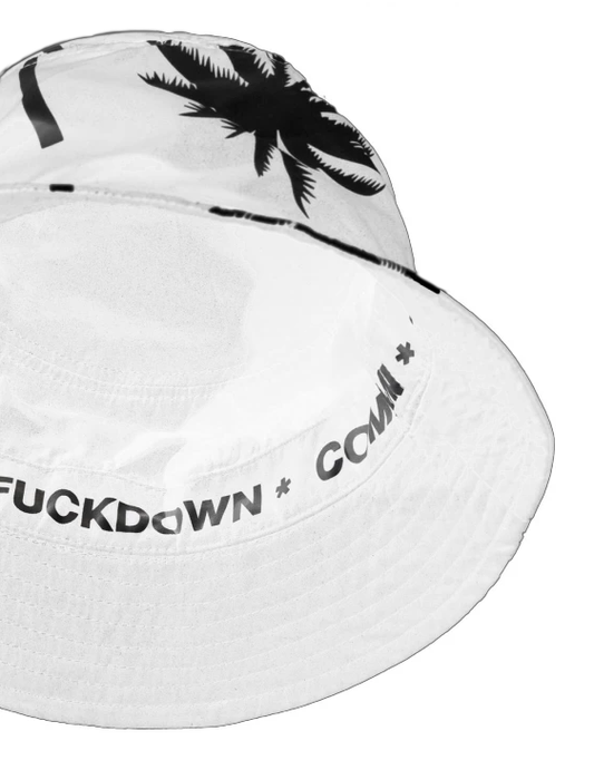 Palm Print Fisherman Hat with Embroidered Logo