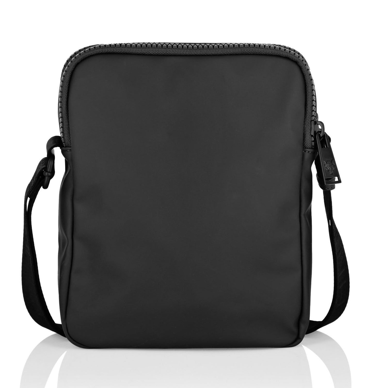 Sleek Messenger Bag with 3D Logo and Zip Closure