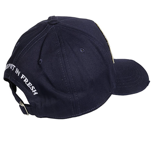 Chic Blue Cotton Cap with Front Logo