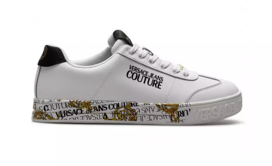Elegant White Leather Sneakers with Exclusive Accents