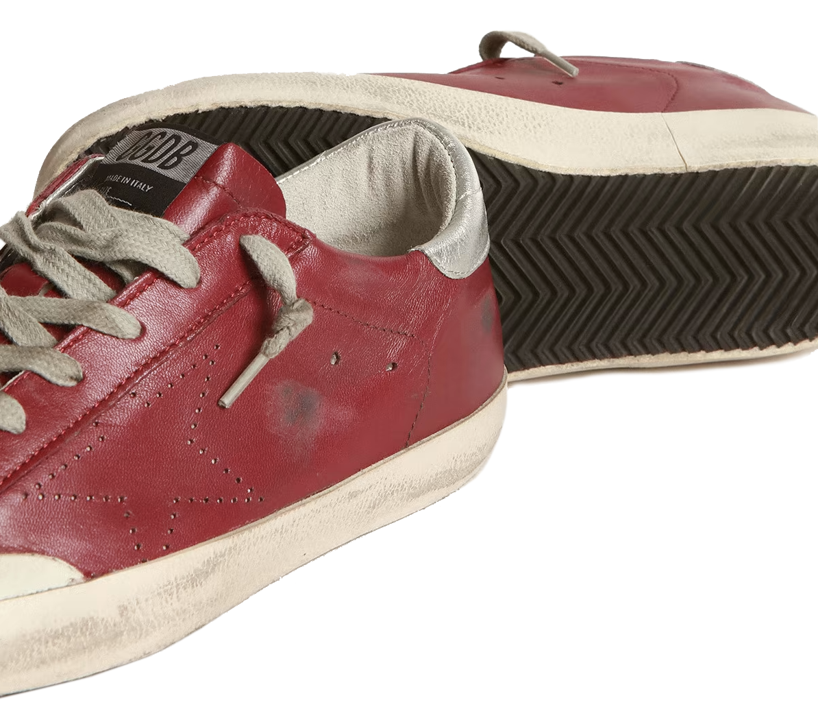Radiant Red Calfskin Sneakers with Silver Accents