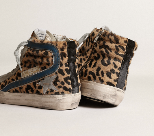 Vintage Chic Leopard Pony Skin Sneakers