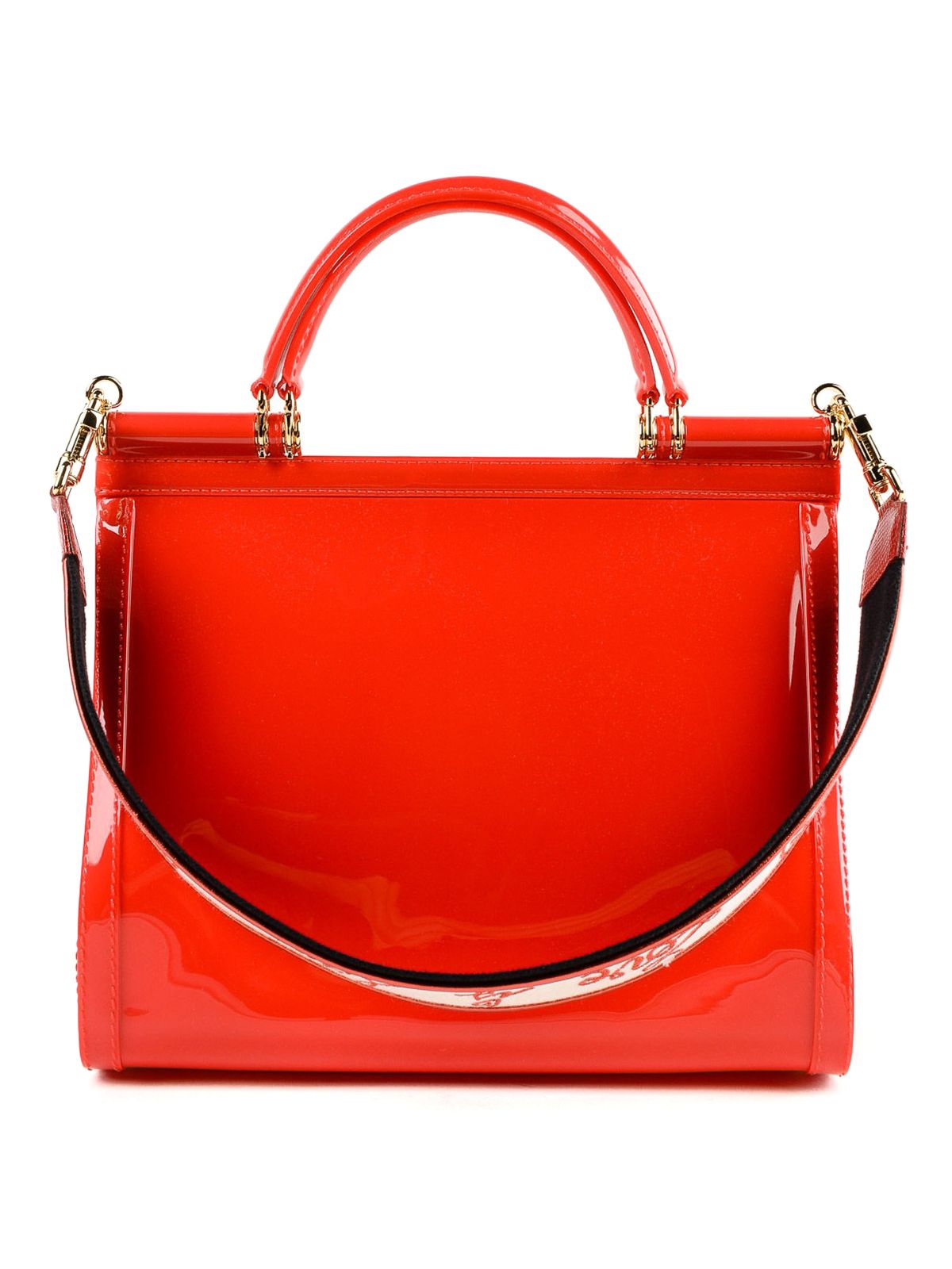 Elegant Red Sicily Shoulder Bag with Gold-Tone Accents
