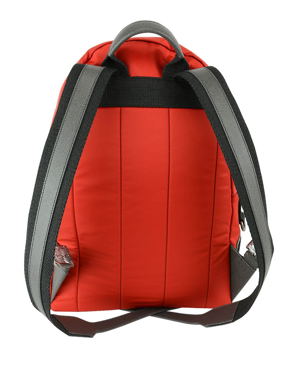 Chic Red Backpack with Leather Accents