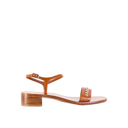 Elegant Tremiti Leather Sandals in Brown