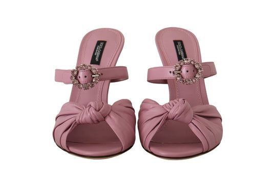 Elegant Pink Crystal Heeled Sandals