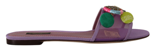 Elegant Purple Mesh Slide Flats