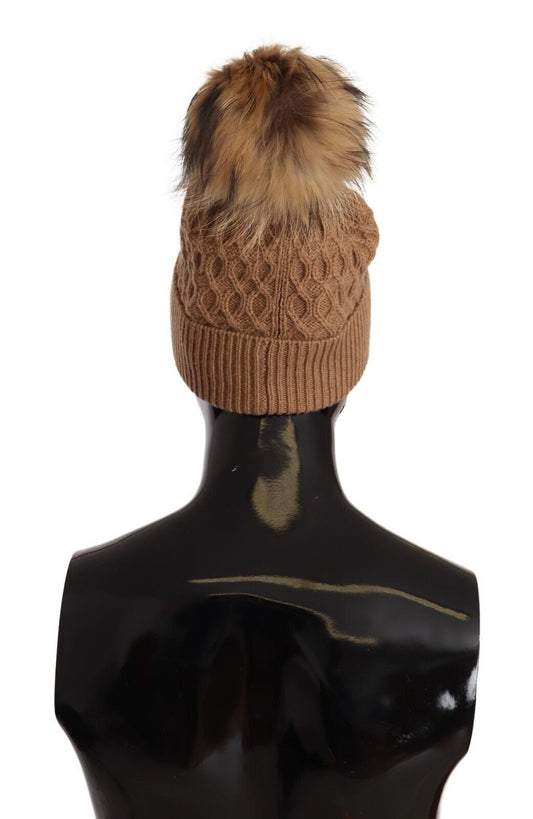 Italian Chic Camel Knit Beanie Hat