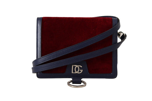 Elegant Red Leather Bifold Wallet with Strap
