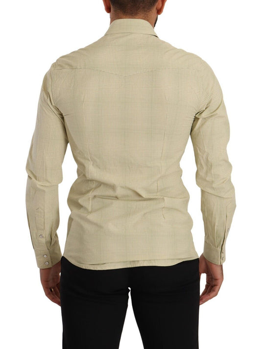 Elegant Sicilia Checkered Cotton Shirt