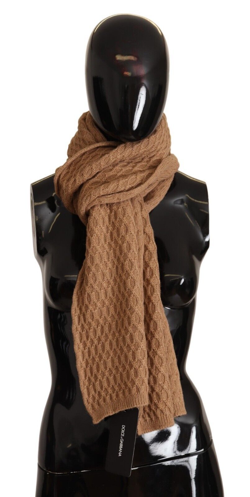 Elegant Dark Brown Knitted Scarf