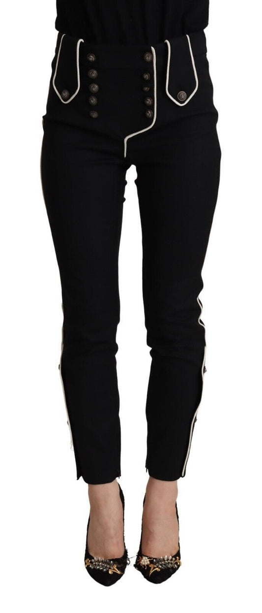 Elegant High Waisted Slim Fit Trousers