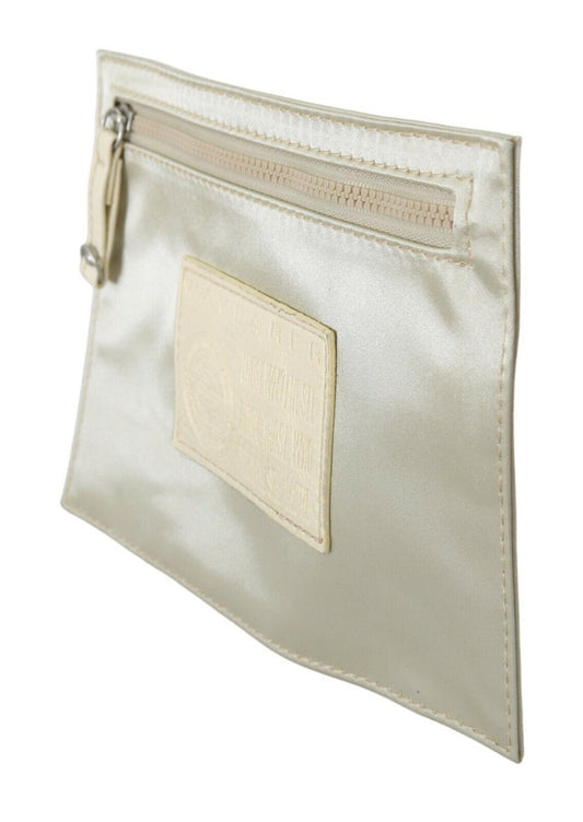 Elegant White Fabric Coin Wallet