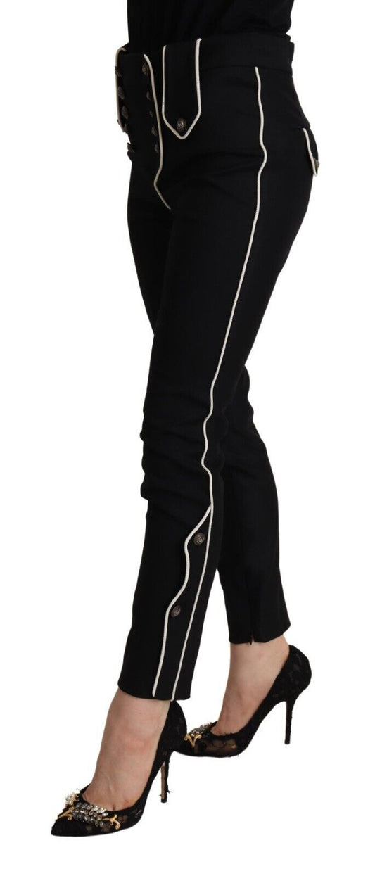 Elegant High Waisted Slim Fit Trousers