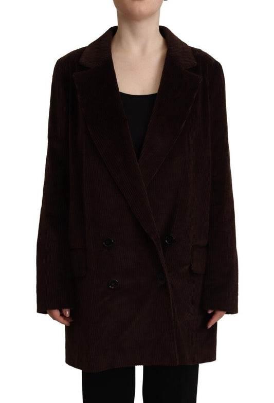 Elegant Burgundy Double-Breasted Trench Coat