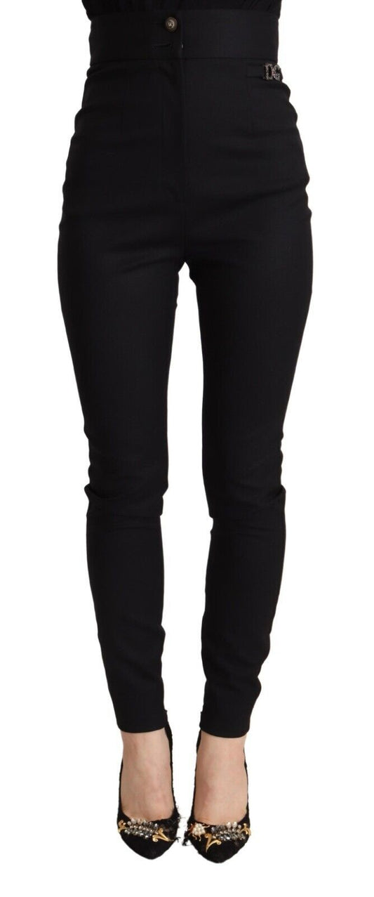 Chic High-Waisted Slim Fit Trousers
