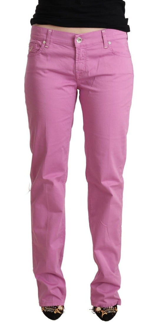 Elegant Tapered Pink Denim Jeans