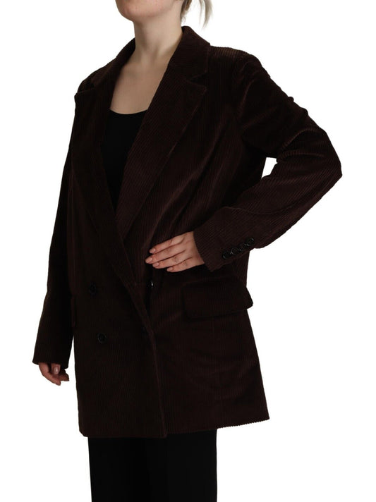Elegant Burgundy Double-Breasted Trench Coat