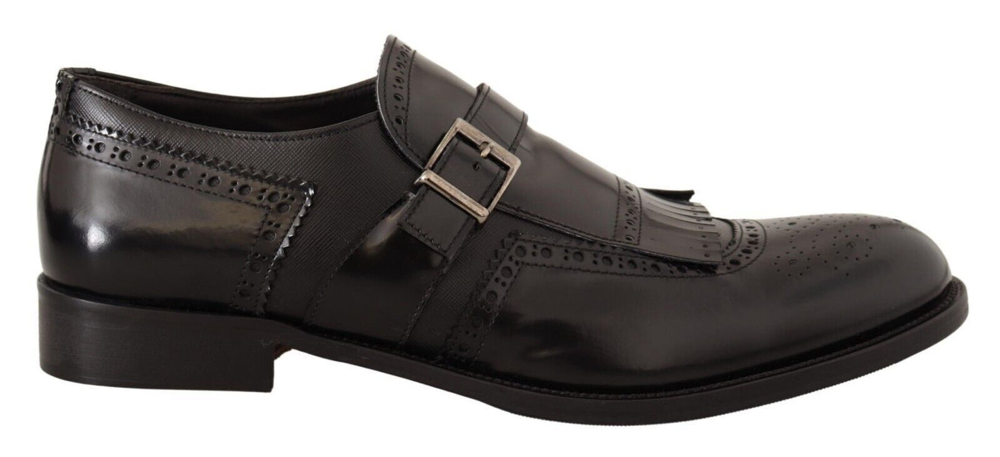 Sleek Black Leather Dress Shoes