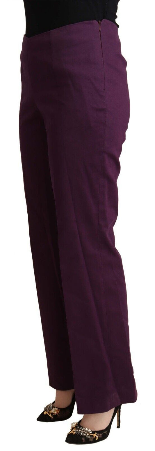 Elegant Violet High Waist Tapered Pants